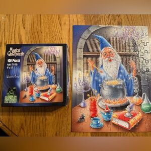 Magical Glow Puzzle Wizard Puzzle with Blue Hat 100 pieces